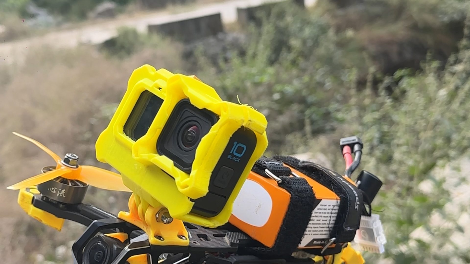 A Capturekraft FPV drone rig fitted with a GoPro, ready to fly