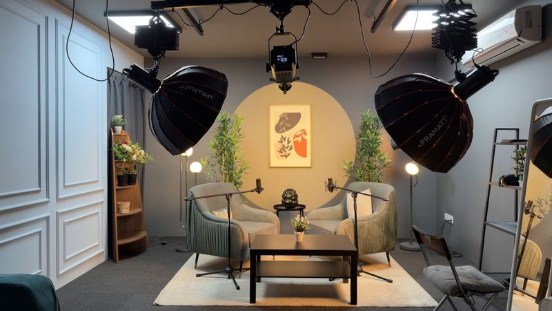 The Amber Arc podcast set at Capturekraft Studios, Jayanagar