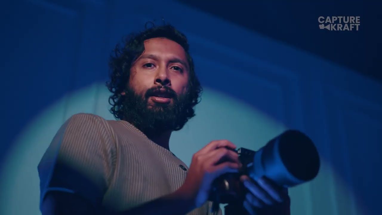 Capturekraft's founder on camera, introducing the studio